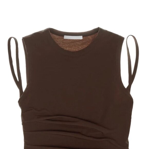 HELMUT LANG NWT Chocolate Brown Crop Tank - Picture 1 of 6